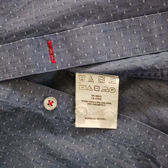 Tommy Hilfiger Men's XL Long Sleeve Button Down Shirt Grey White Dots Casual - Picture 5 of 5